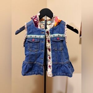 EUC Sz 6 Girls MJC Matilda Jane Labyrinth convertible jean jacket vest